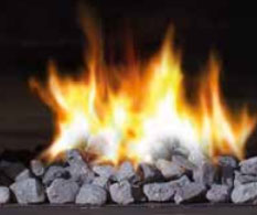 Chimeneas a gas natural decoración fuego guijarros grises