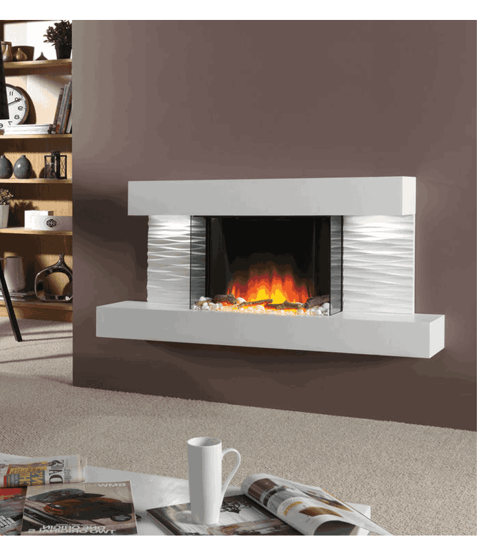 Chimenea FLAMERITE FIRES ADOR pared arctic white 1000W Chimenea FLAMERITE FIRES ADOR pared arctic white 1000W