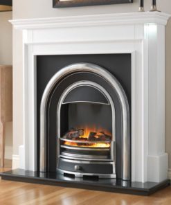 Chimenea FLAMERITE FIRES AUBADE pie suelo tradicional con TENNYSON CAST 750