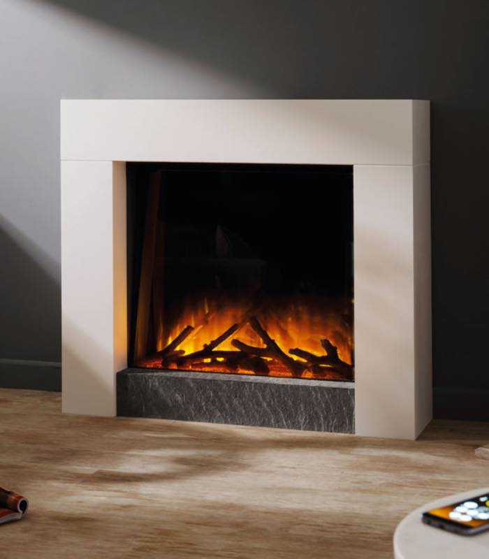 Chimenea FLAMERITE FIRES MAGELLAN suelo ivory cream 750W Chimenea FLAMERITE FIRES MAGELLAN suelo ivory cream 750W